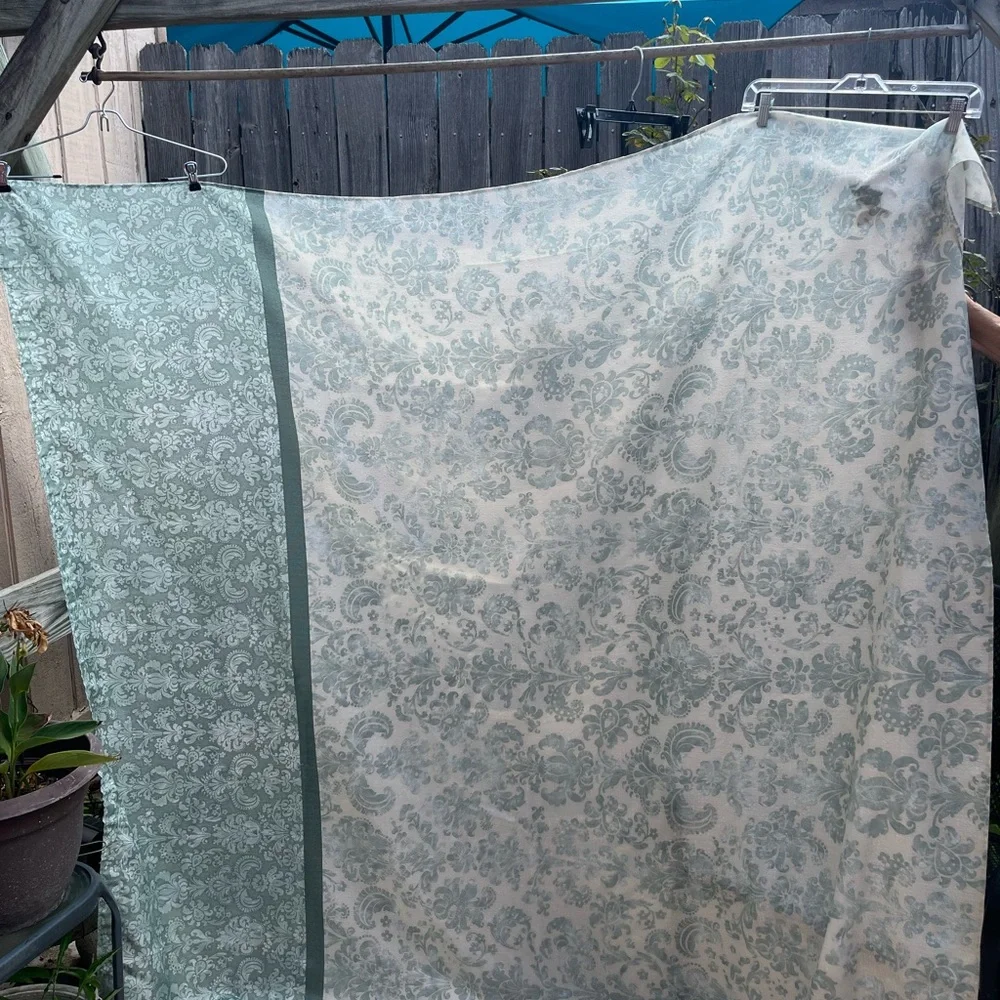 Bacova fabric paisley, floral shower curtain, size: 70”x72”, color: light green